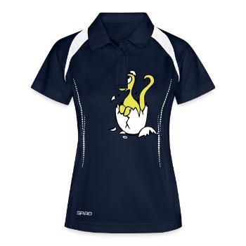 Baby-Dinosaurier - Frauen Polo atmungsaktiv - Navy/Weiß - Vorne