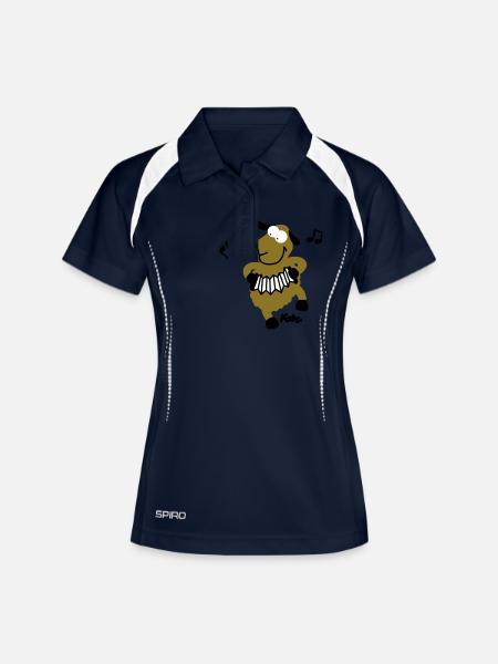 Schaf (c) - Frauen Polo atmungsaktiv - Navy/Weiß