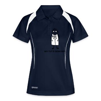 Où avez-vous mal - Polo respirant Femme - marine/blanc - Devant