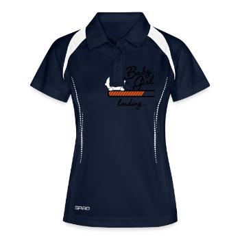 Baby Girl loading... - Frauen Polo atmungsaktiv - Navy/Weiß - Vorne