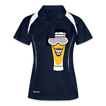 Party Beer Headphones Alcohol Glass Booze Drink - Women's Polo breathable - navy/white - Front