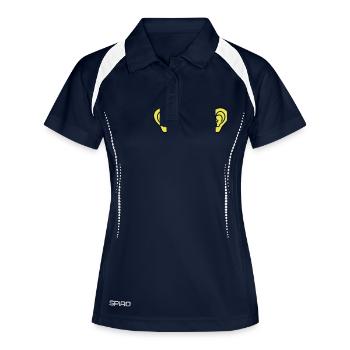 ears - Polo respirant Femme - marine/blanc - Devant