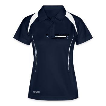 PAPA EN COURS - Polo respirant Femme - marine/blanc - Devant
