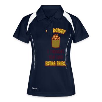 Exercice Extra Fries Citation - Polo respirant Femme - marine/blanc - Devant