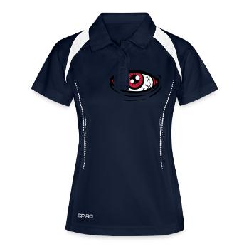 Grand yeux - Polo respirant Femme - marine/blanc - Devant
