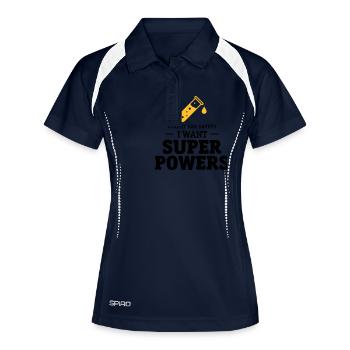 Forget lab safety, i want superpowers - Frauen Polo atmungsaktiv - Navy/Weiß - Vorne