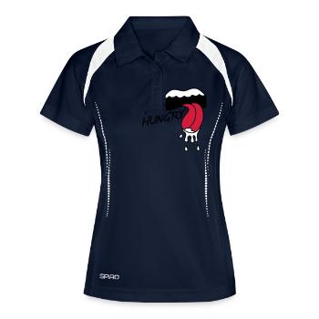 im_hungry_mouth - Polo respirant Femme - marine/blanc - Devant