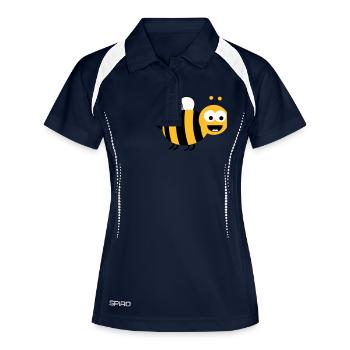 Funny Sweet Bee - Frauen Polo atmungsaktiv - Navy/Weiß - Vorne