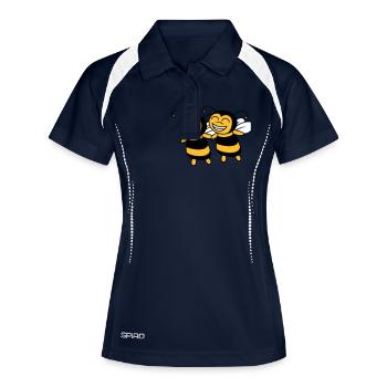 2 Kleine Bienen Freunde - Frauen Polo atmungsaktiv - Navy/Weiß - Vorne