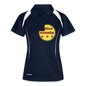 Meilleur cousin - Polo respirant Femme - marine/blanc - Devant