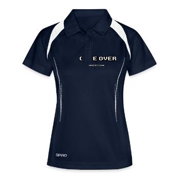 Game Over insert coin - Frauen Polo atmungsaktiv - Navy/Weiß - Vorne