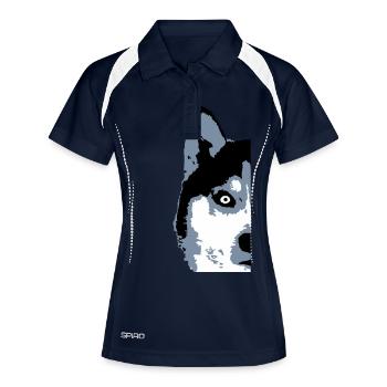 Dog White Husky Half Face Head Nice Cool - Women's Polo breathable - navy/white - Front