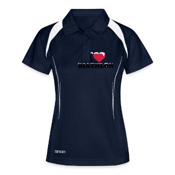 I love Biathlon - Polo respirant Femme - marine/blanc - Devant