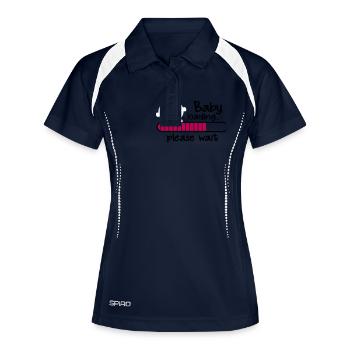 Baby loading.... please wait - Frauen Polo atmungsaktiv - Navy/Weiß - Vorne