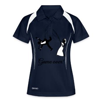 Game Over (Mari bride Angels / JGA) - Polo respirant Femme - marine/blanc - Devant
