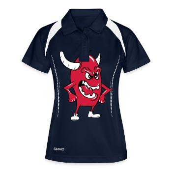 Monster wütend alien - Frauen Polo atmungsaktiv - Navy/Weiß - Vorne