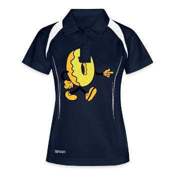 donut comic funny - Frauen Polo atmungsaktiv - Navy/Weiß - Vorne