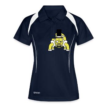 Mr. Schildkröte Sir Herr Gentleman reich Zylinder - Frauen Polo atmungsaktiv - Navy/Weiß - Vorne