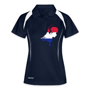 Pays-Bas - Polo respirant Femme - marine/blanc - Devant