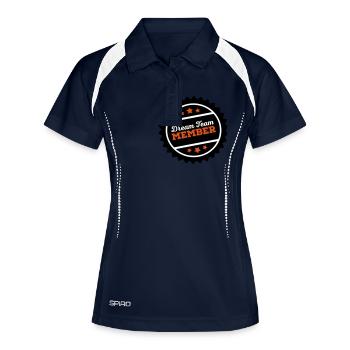 Team - Frauen Polo atmungsaktiv - Navy/Weiß - Vorne