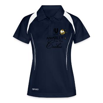 You go me on the cookie - Frauen Polo atmungsaktiv - Navy/Weiß - Vorne