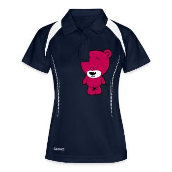 Cute Bear - Polo respirant Femme - marine/blanc - Devant