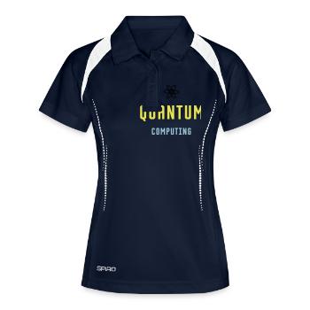QUANTUM COMPUTING - qBIT - Frauen Polo atmungsaktiv - Navy/Weiß - Vorne