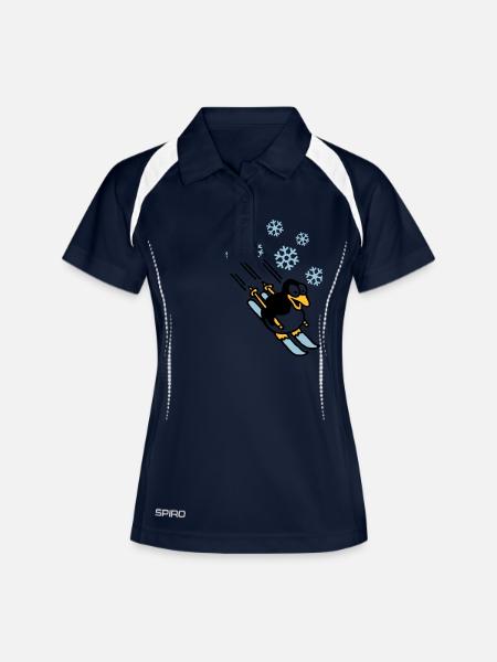 pinguin_ski_022011_h_3c - Women's Polo breathable - navy/white