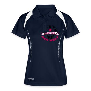 BESTE MUTTER DER WELT - Frauen Polo atmungsaktiv - Navy/Weiß - Vorne