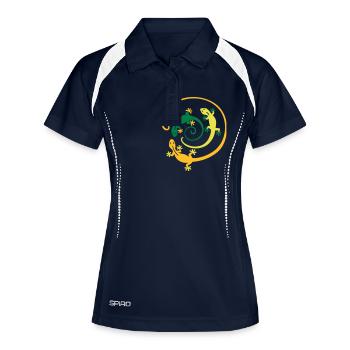 Gecko spirale - Polo respirant Femme - marine/blanc - Devant