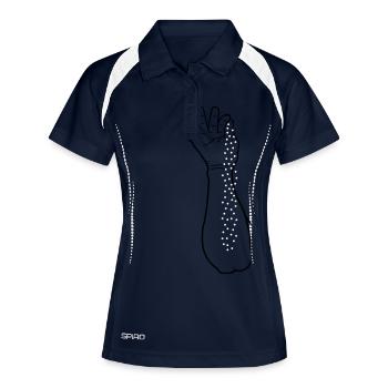 Finger streuen Salz - Frauen Polo atmungsaktiv - Navy/Weiß - Vorne