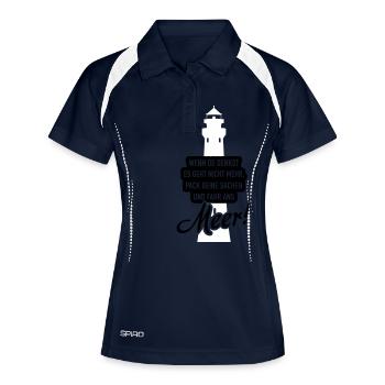 Fahr ans Meer2c - Frauen Polo atmungsaktiv - Navy/Weiß - Vorne