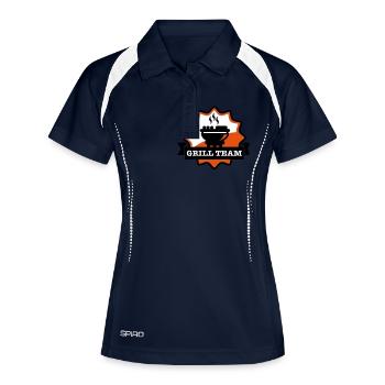 grill_team_emblem_f3 - Frauen Polo atmungsaktiv - Navy/Weiß - Vorne