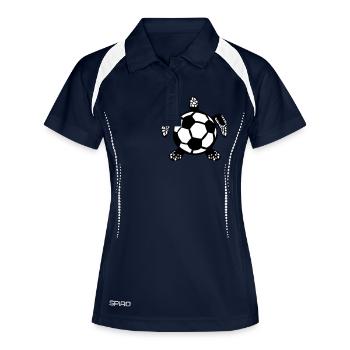 Fußball Fußball turtl Tier Schildkröte-Logo - Frauen Polo atmungsaktiv - Navy/Weiß - Vorne
