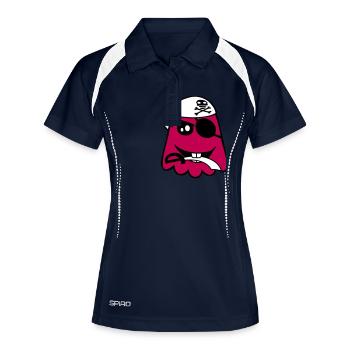 Pirat Geist Lustiges Böses Gespenst Halloween Spaß - Frauen Polo atmungsaktiv - Navy/Weiß - Vorne