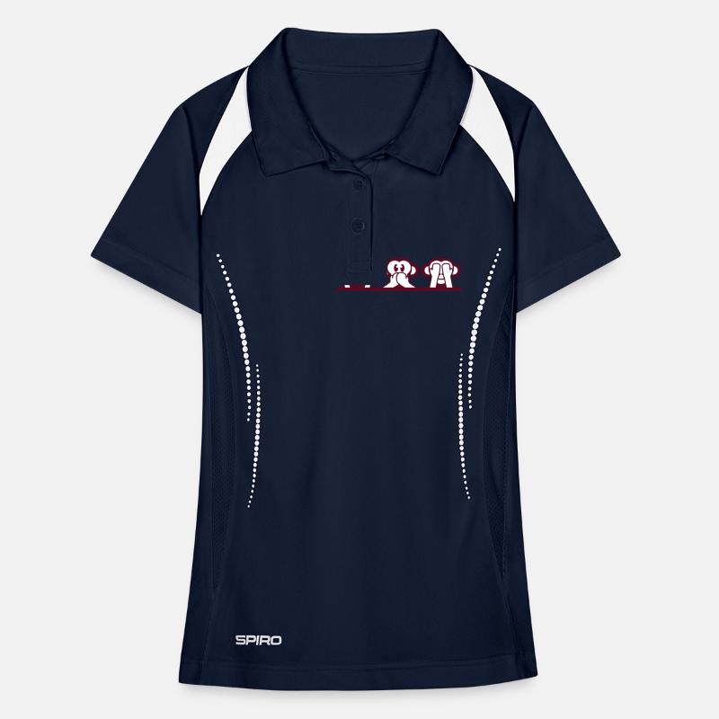 3 Wise Monkeys Hear Nothing Say See Monkey Fun Women's Polo breathable