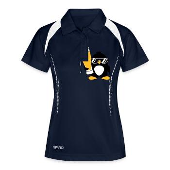 penguin sunglasses party celebrate beer alcohol gla - Women's Polo breathable - navy/white - Front