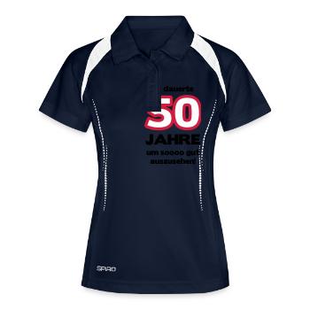On the 50th Birthday a shirt "It took 50 years - Women's Polo breathable - navy/white - Front