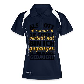 Ungeduldig Ungeduldiger Mensch Spruch - Frauen Polo atmungsaktiv - Navy/Weiß - Vorne