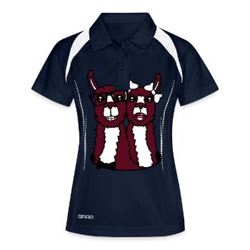 trou face tête amour amour couple couples f - Polo respirant Femme - marine/blanc - Devant