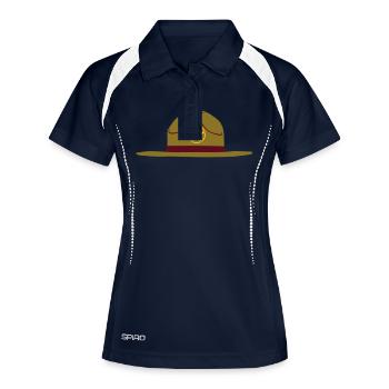 Sheriff Hut Design - Frauen Polo atmungsaktiv - Navy/Weiß - Vorne