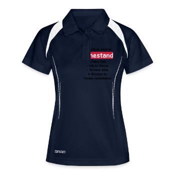 T-shirt "Je suis à la retraite," pension, - Polo respirant Femme - marine/blanc - Devant