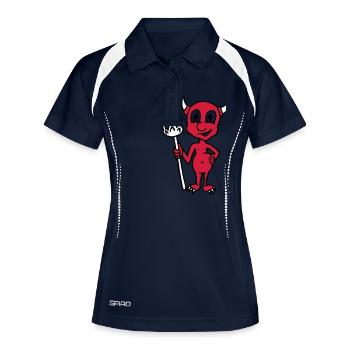 Little Devil - Frauen Polo atmungsaktiv - Navy/Weiß - Vorne