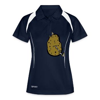 birthday potato party celebrate hat troete fun - Women's Polo breathable - navy/white - Front
