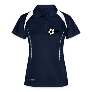 soccerball ribbon / soccer ribbon 2c - Polo respirant Femme - marine/blanc - Devant