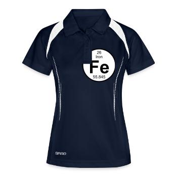Element 26 - fe (iron) - Round (white) - Polo respirant Femme - marine/blanc - Devant