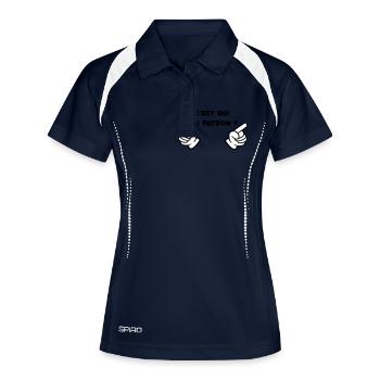 citation humour pour main boss chef - Polo respirant Femme - marine/blanc - Devant