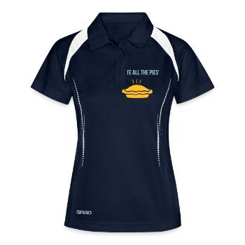 who ate all the pies - Frauen Polo atmungsaktiv - Navy/Weiß - Vorne