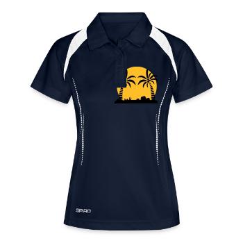 island_palm_sunset_ve2 - Women's Polo breathable - navy/white - Front