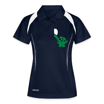 Dino - Monstamoons - Frauen Polo atmungsaktiv - Navy/Weiß - Vorne